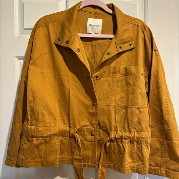 Madewell Southlake Military belted jacket with snaps. Sz S/M - Picture 2 of 6